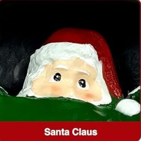 Christmas Tree Peek A Boo Santa Star LED Light 10.6" Table Center Ornament Decor - Picture 10 of 13